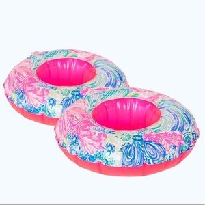 NWT Lilly Pulitzer GWP drink floaty set of 2 inflatable beach please NIP